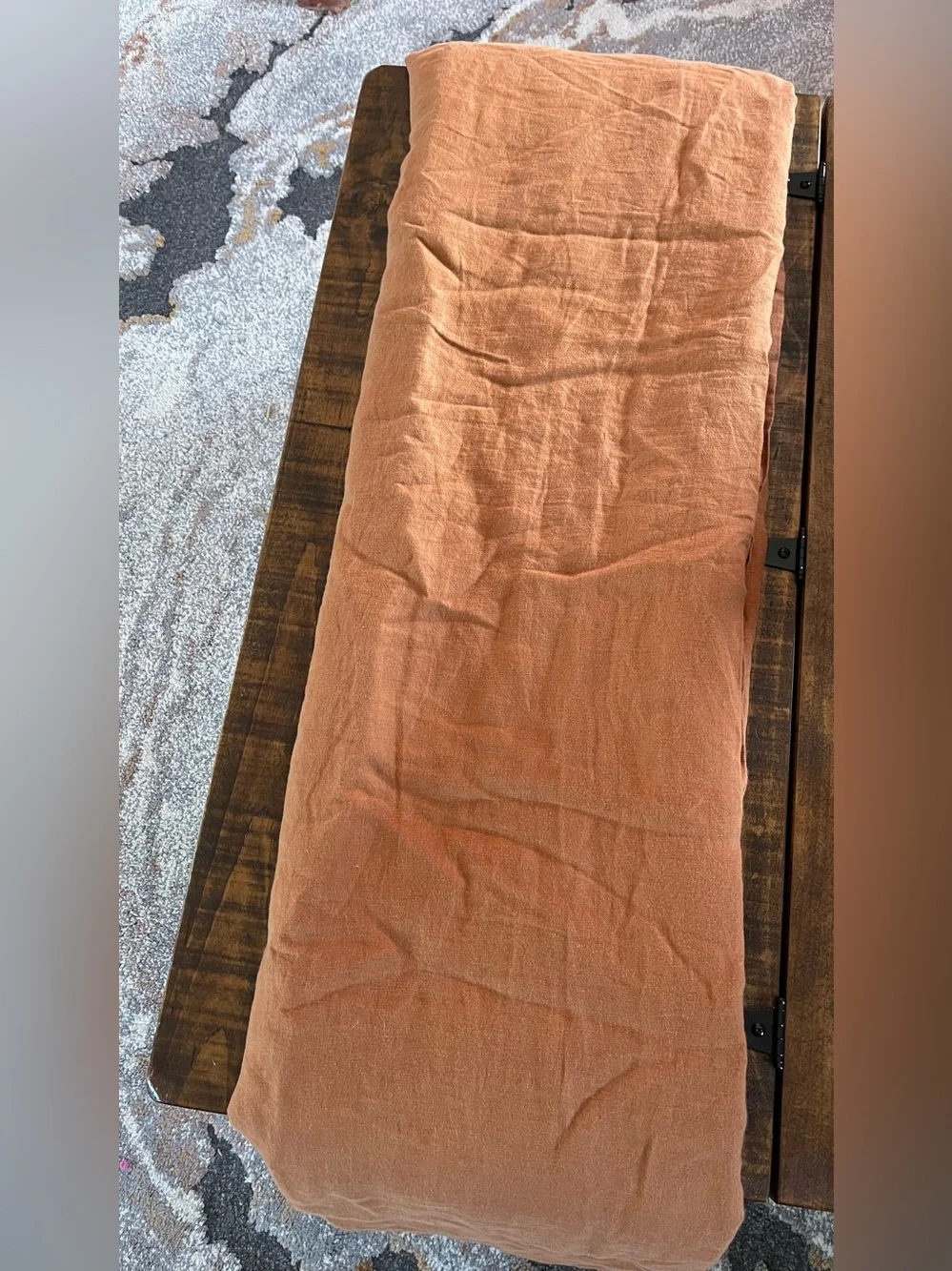 Quince European Linen Duvet Cover, King/Cal King (Terracotta)
